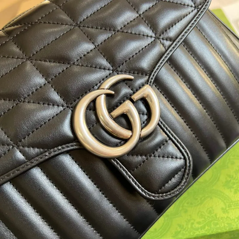 Gucci 498110 GG Marmont malá taška s horním uchopem černá