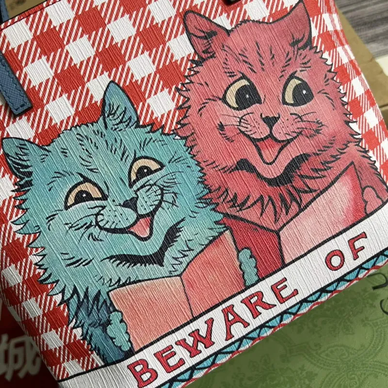 Gucci 410812 Dětská mini nákupní taška s potiskem koťat