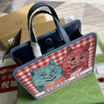 Gucci 605614 Dětská taška s potiskem koťat