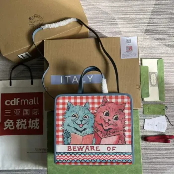 Gucci 630542 Dětská taška s potiskem koťat