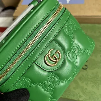 Gucci 723770 GG Matelassé Mini Taška s Horním Uchem Zelená