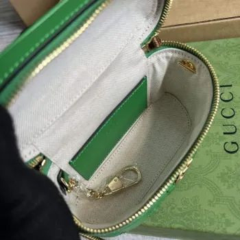 Gucci 723770 GG Matelassé Mini Taška s Horním Uchem Zelená