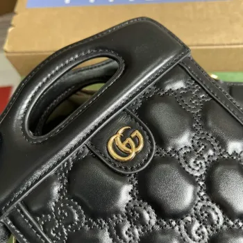 Gucci 723776 GG Matelassé Mini Taška s Horním Uchem Černá