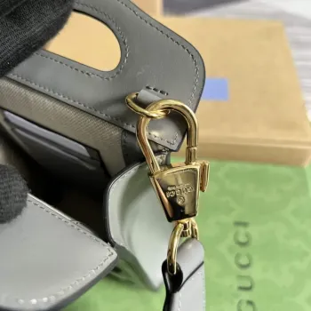 Gucci 723776 GG Matelassé Mini Taška s Horní Rukojetí Šedá
