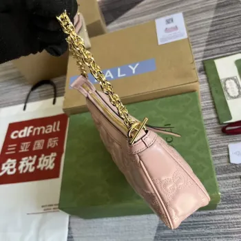 Gucci 735049 GG Matelassé Kabelka Růžová