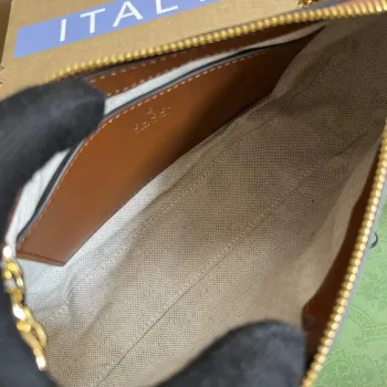 Gucci 735049 GG Matelassé Kabelka Hnědá