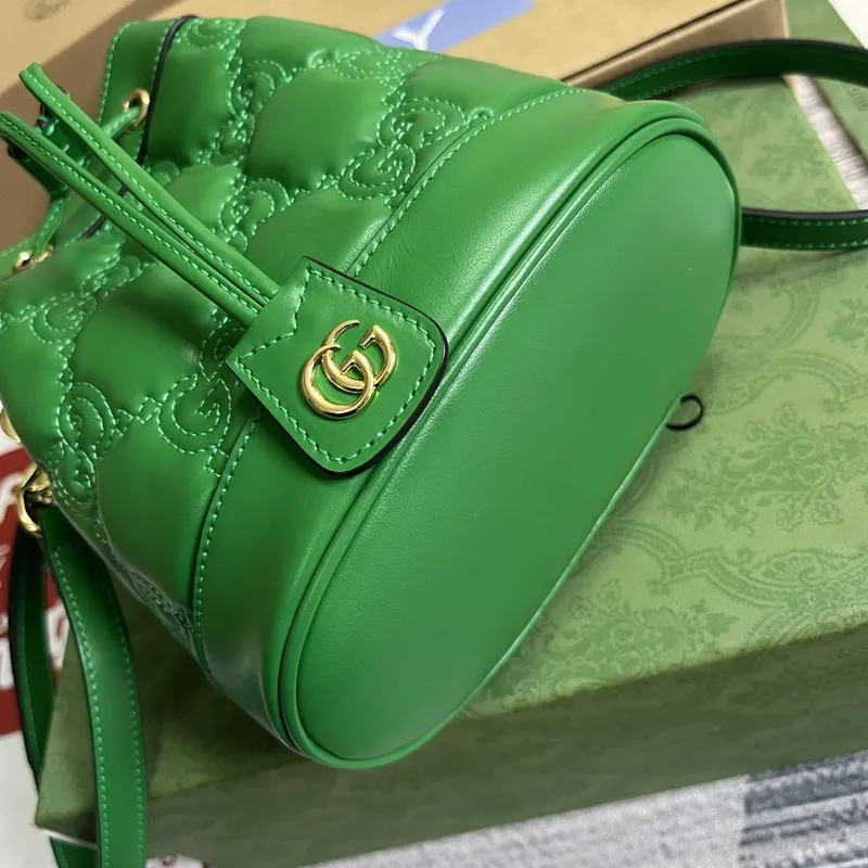 Gucci 728231 GG Matelassé Kabela na rameno Zelená