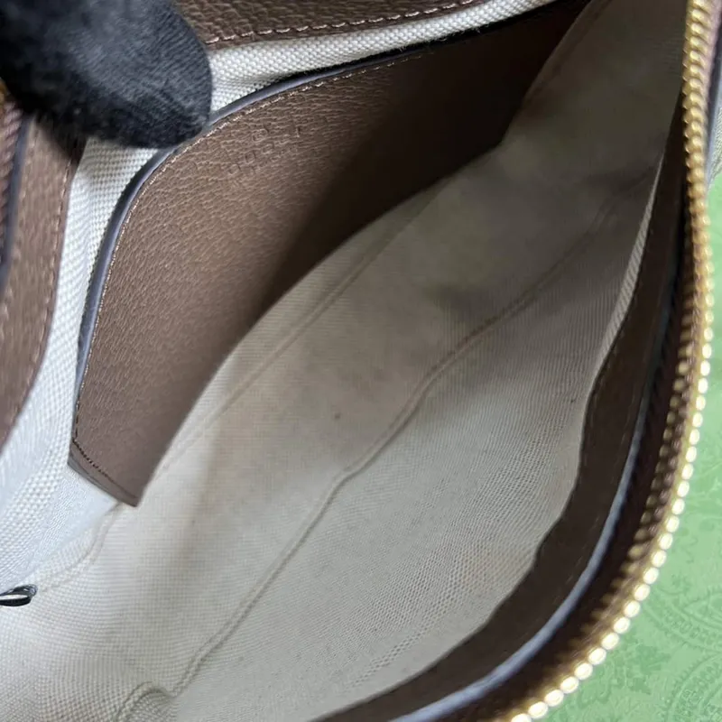 Gucci 735145 GG Supreme Ophidia malá kabelka Hnědá