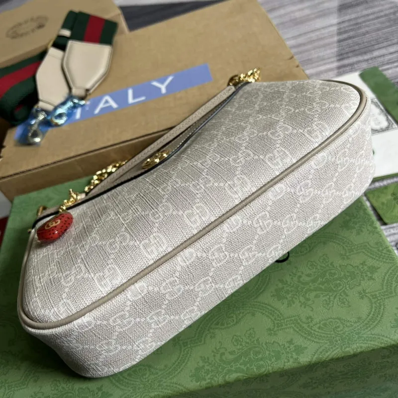Gucci 735132 Ophidia malá kabelka Ovesná