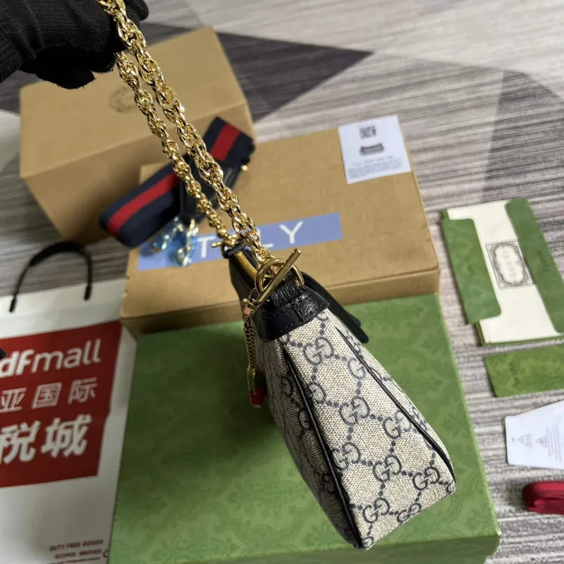 Gucci 735132 Ophidia malá kabelka Černá