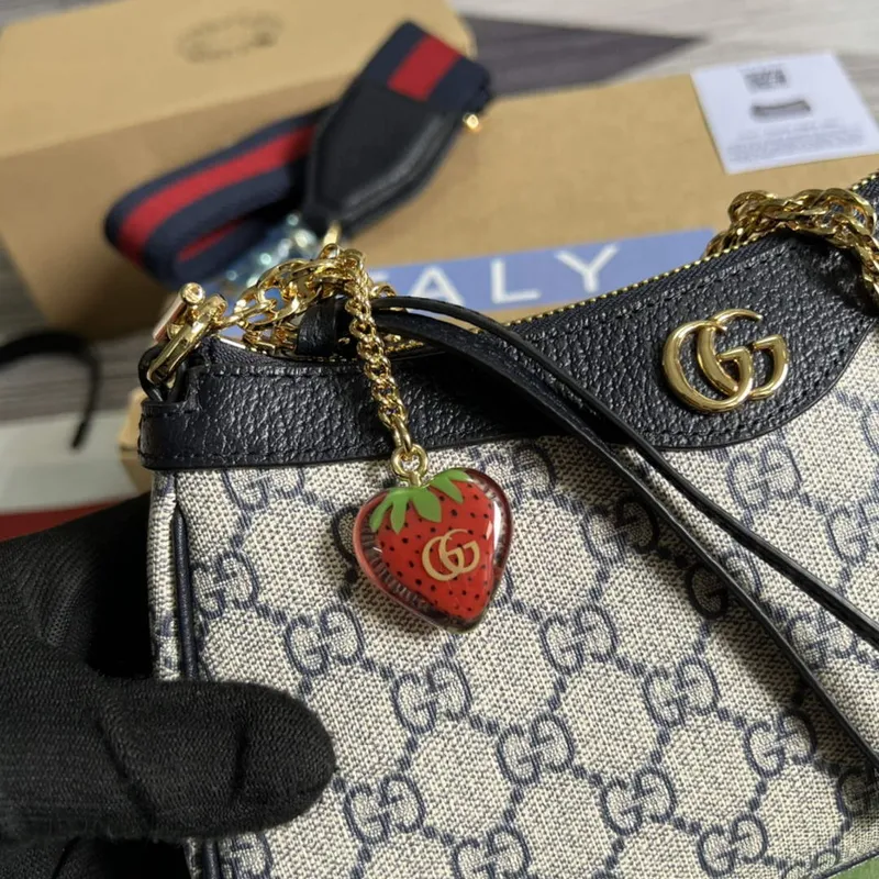 Gucci 735132 Ophidia malá kabelka Černá