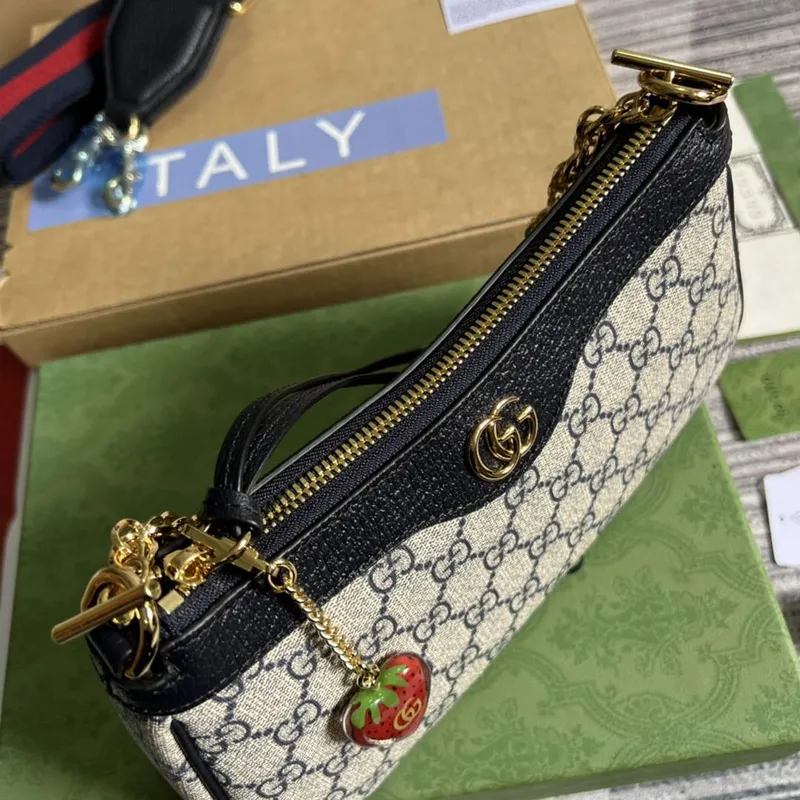 Gucci 735132 Ophidia malá kabelka Černá