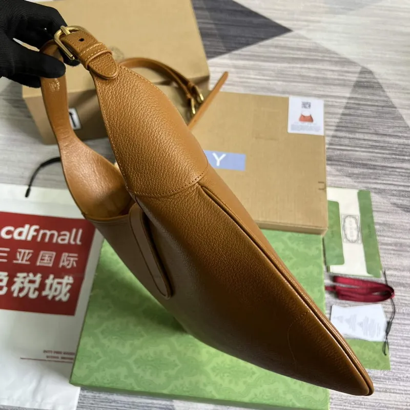 Gucci 726274 Aphrodite Střední Kabelka přes Rameno Světle Hnědá