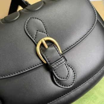 Gucci 675923 embosovaná kožená ramenní taška UD0FT Černá