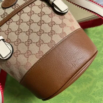 Gucci 630819 Kabela Bucket v GG Supreme plátně a hnědé kůži