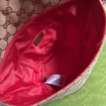 Gucci 630819 Kabela Bucket v GG Supreme plátně a hnědé kůži