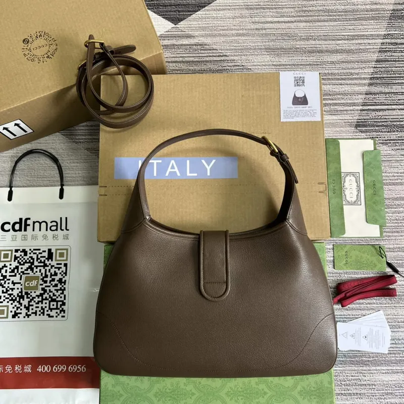 Gucci 726274 Aphrodite Střední Kabelka přes Rameno Hnědá