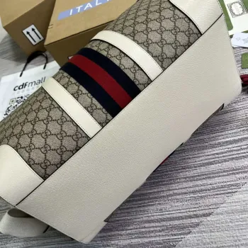 Gucci 681295 Jumbo GG střední cestovní taška Šedá