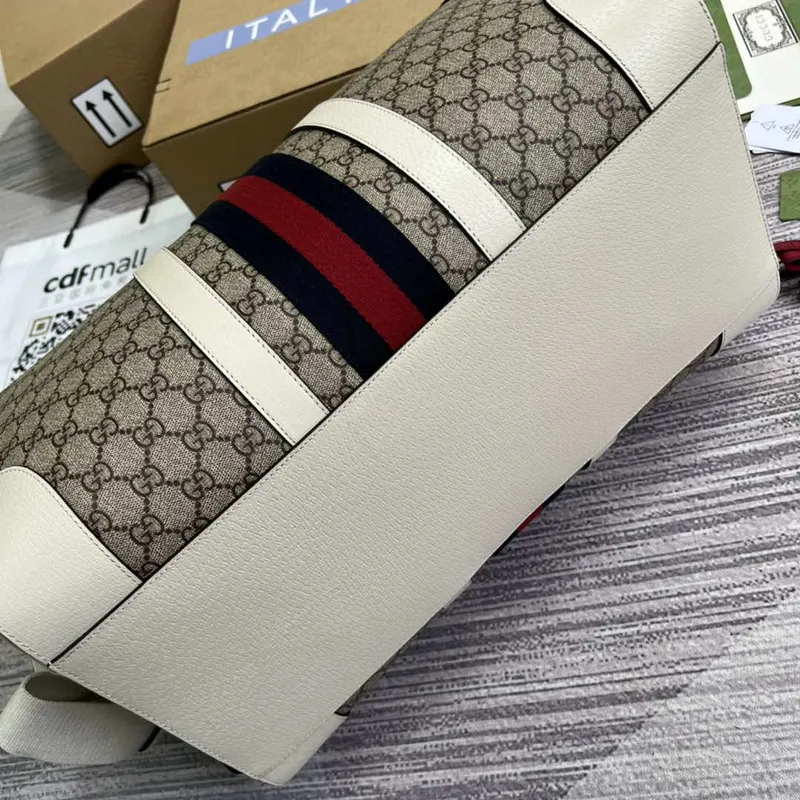Gucci 681295 Jumbo GG střední cestovní taška Šedá
