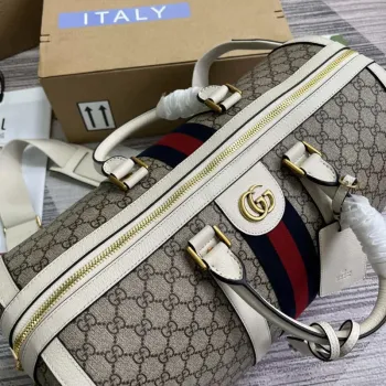 Gucci 681295 Jumbo GG střední cestovní taška Šedá