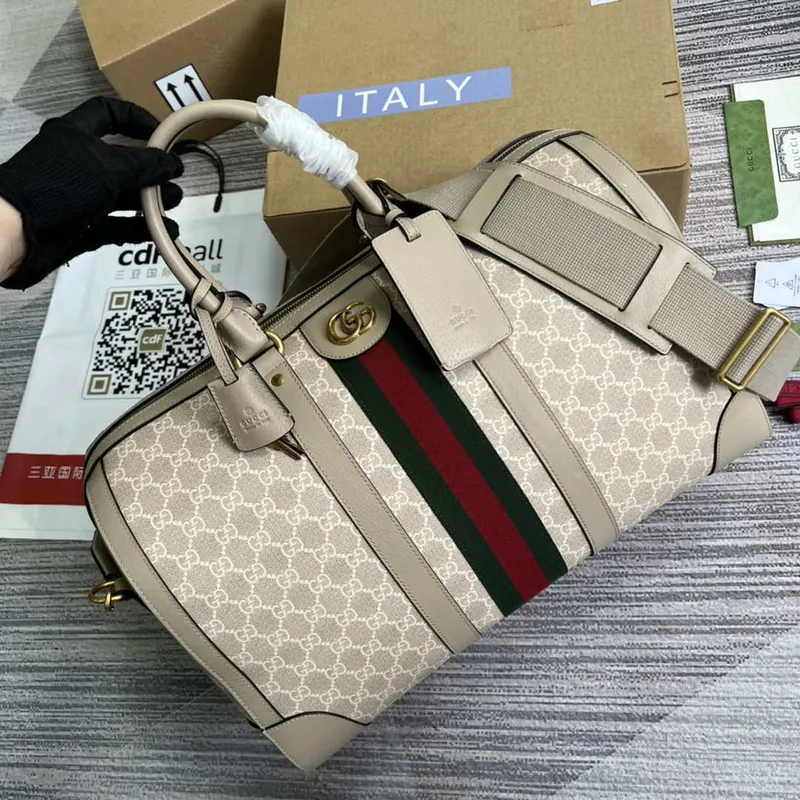 Gucci 681295 Jumbo GG střední cestovní taška béžová