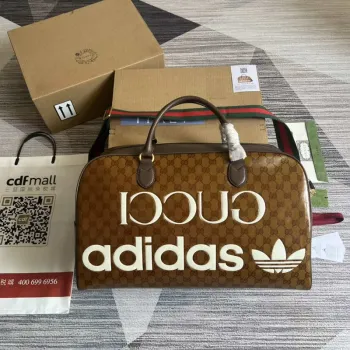 Adidas x Gucci velká cestovní taška 702422 Hnědá