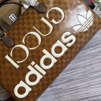 Adidas x Gucci velká cestovní taška 702422 Hnědá