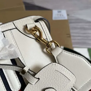 Gucci 715772 Malá kabelka s horním uchopem s Double G Bílá