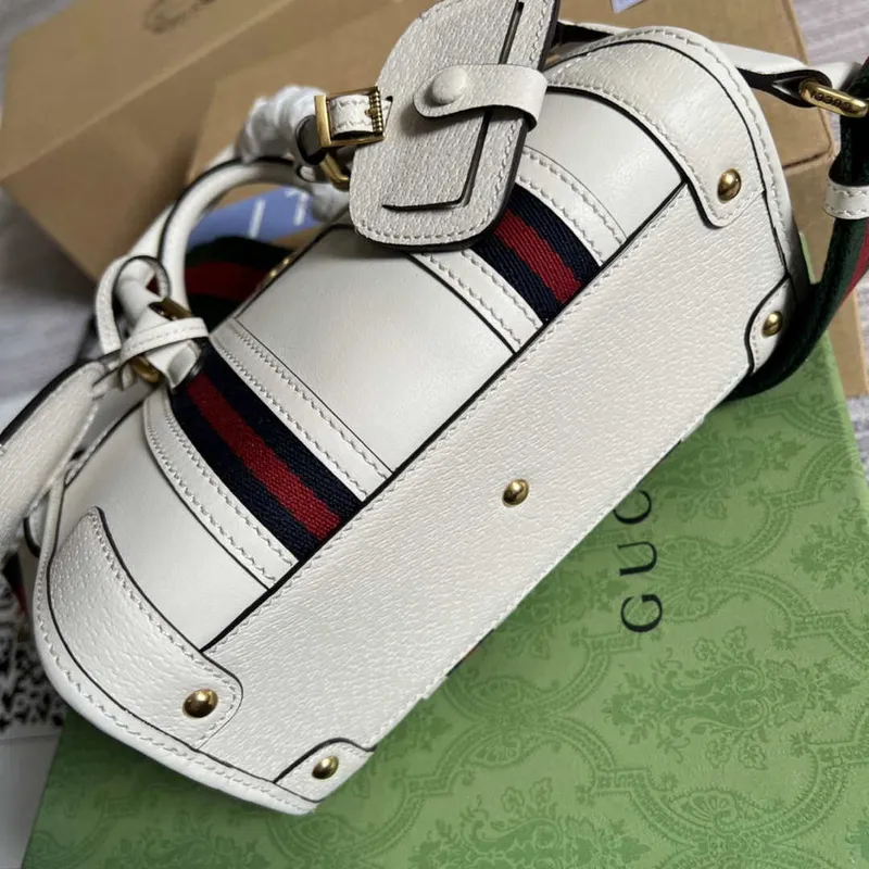 Gucci 715771 Mini taška s horním madlem s Double G Bílá