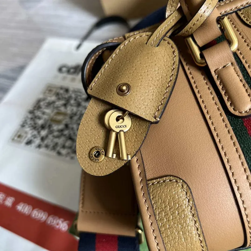 Gucci 715771 Mini taška s dvojitým uchem v barvě tan