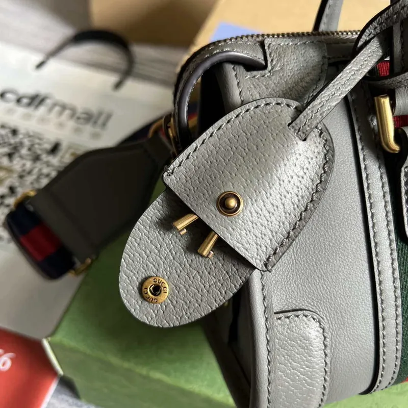 Gucci 715771 Mini taška s horním madlem s Double G Šedá