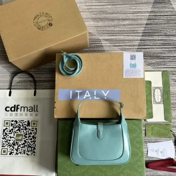 Gucci 637091 Jackie 1961 mini ramenní taška Světle modrá