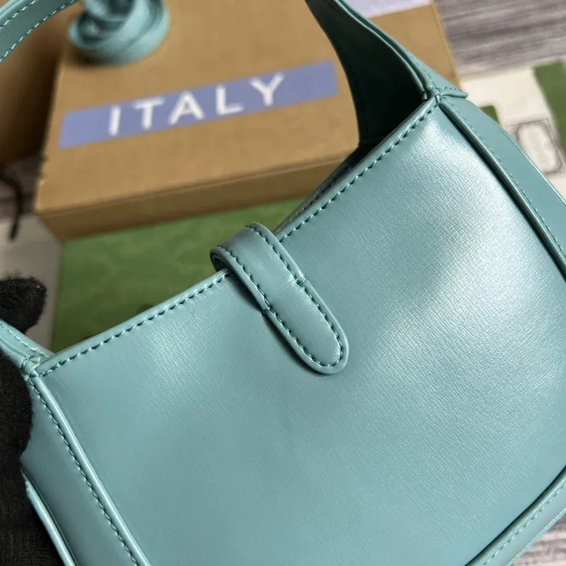 Gucci 637091 Jackie 1961 mini ramenní taška Světle modrá