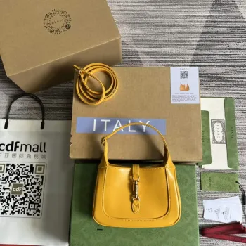 Gucci 637091 Jackie 1961 mini ramenní taška Žlutá