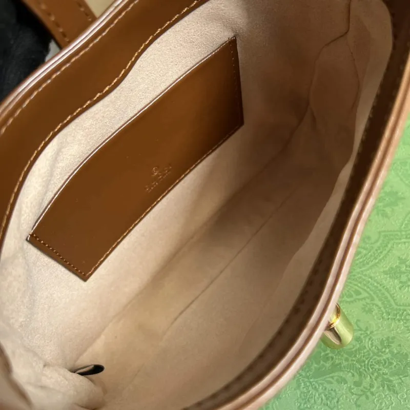 Gucci 637091 Jackie 1961 mini ramenní taška Hnědá
