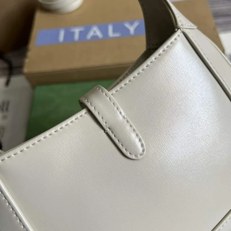 Gucci 637091 Jackie 1961 mini ramenní taška Bílá