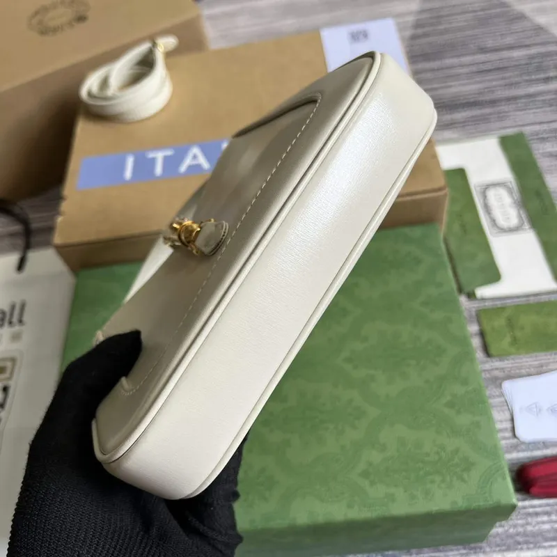 Gucci 637091 Jackie 1961 mini ramenní taška Bílá