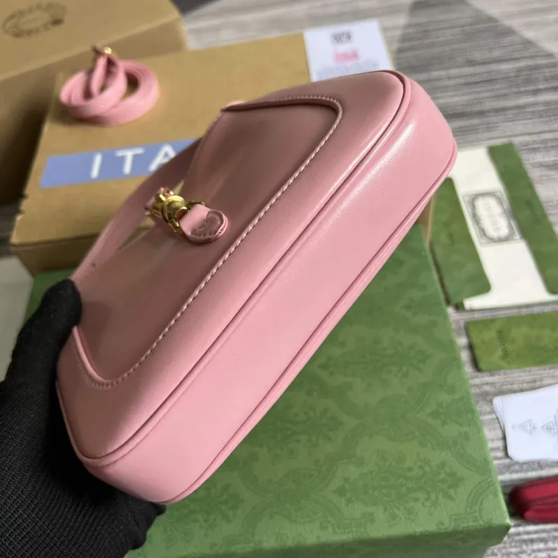 Gucci 637091 Jackie 1961 mini ramenní taška Růžová