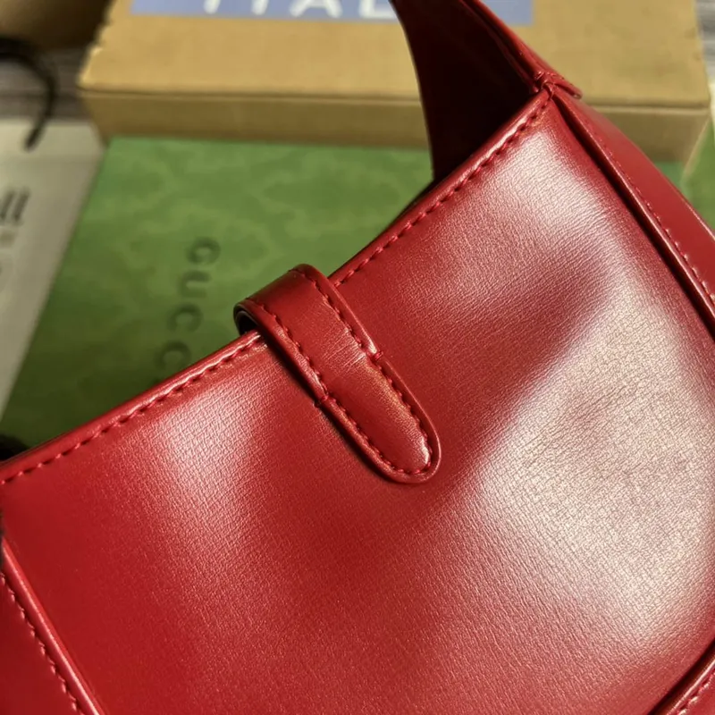 Gucci 637091 Jackie 1961 mini ramenní taška Červená