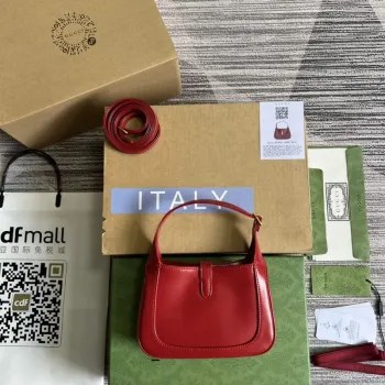 Gucci 637091 Jackie 1961 mini ramenní taška Červená