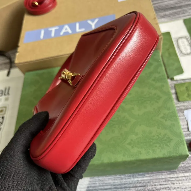 Gucci 637091 Jackie 1961 mini ramenní taška Červená