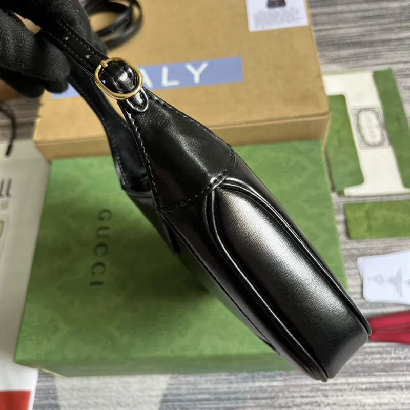 Gucci 637091 Jackie 1961 mini ramenní taška Černá