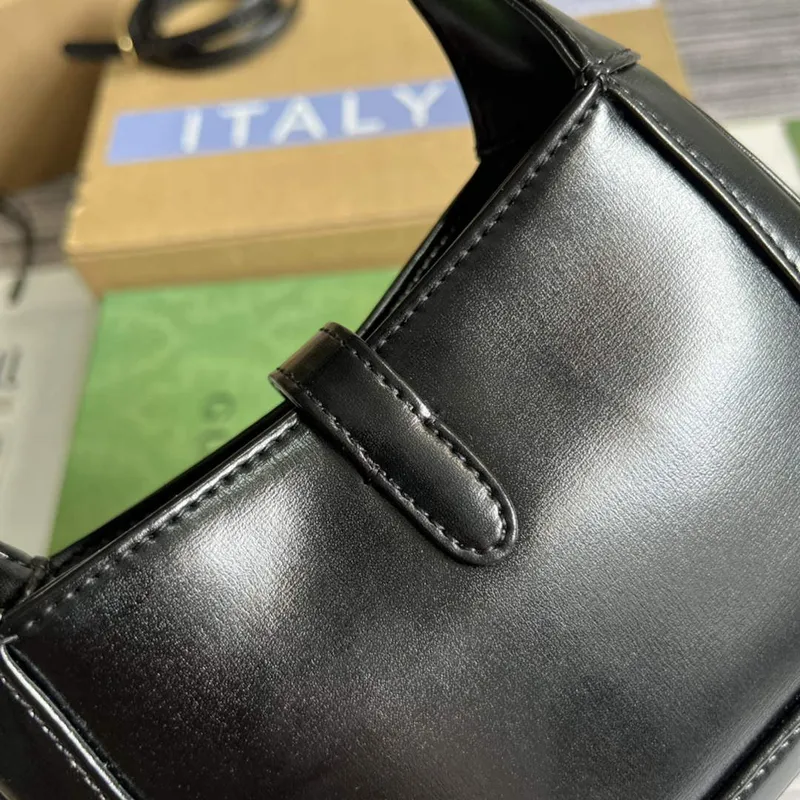 Gucci 637091 Jackie 1961 mini ramenní taška Černá