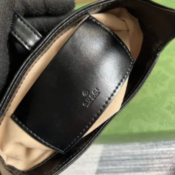 Gucci 637091 Jackie 1961 mini ramenní taška Černá