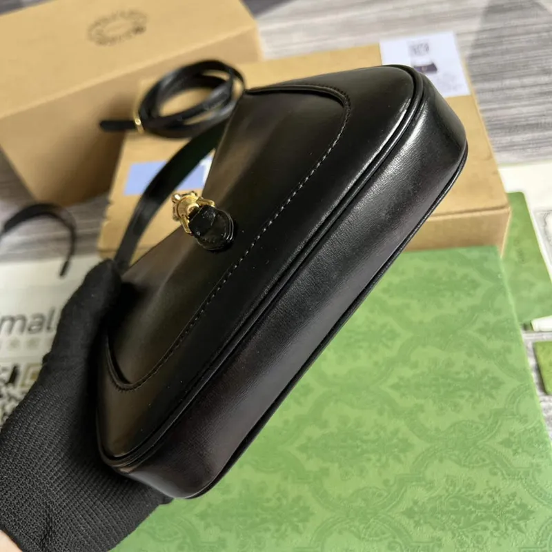 Gucci 637091 Jackie 1961 mini ramenní taška Černá