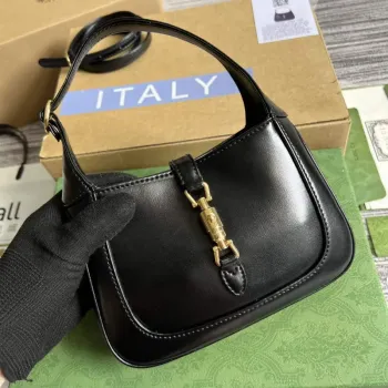 Gucci 637091 Jackie 1961 mini ramenní taška Černá