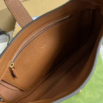 Gucci 636709 Jackie 1961 Malá taška z přírodní kůže Hnědá