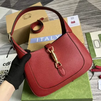 Gucci 636709 Jackie 1961 Malá taška z přírodní kůže červená