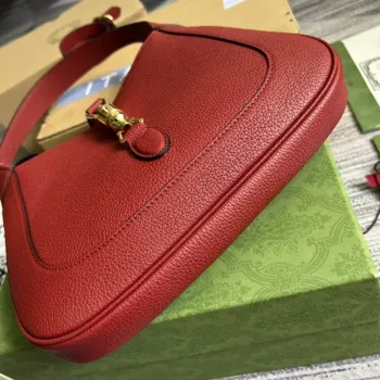 Gucci 636709 Jackie 1961 Malá taška z přírodní kůže červená