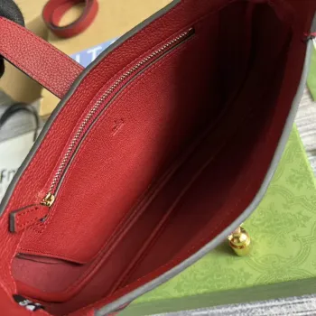 Gucci 636709 Jackie 1961 Malá taška z přírodní kůže červená